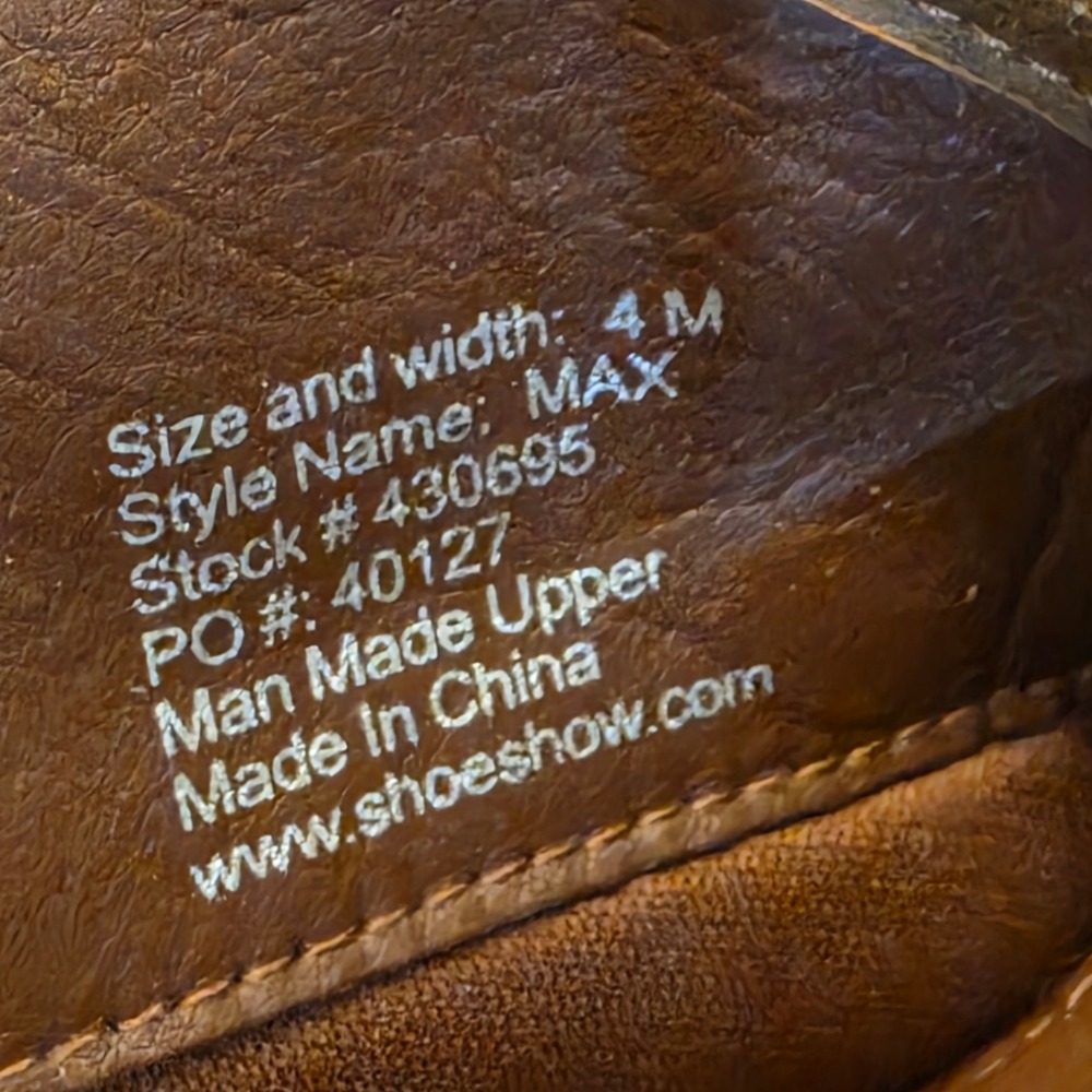 Max Western Boots Kids 4M Brown Camo Good Pull On Rugged - Picture 2 of 16